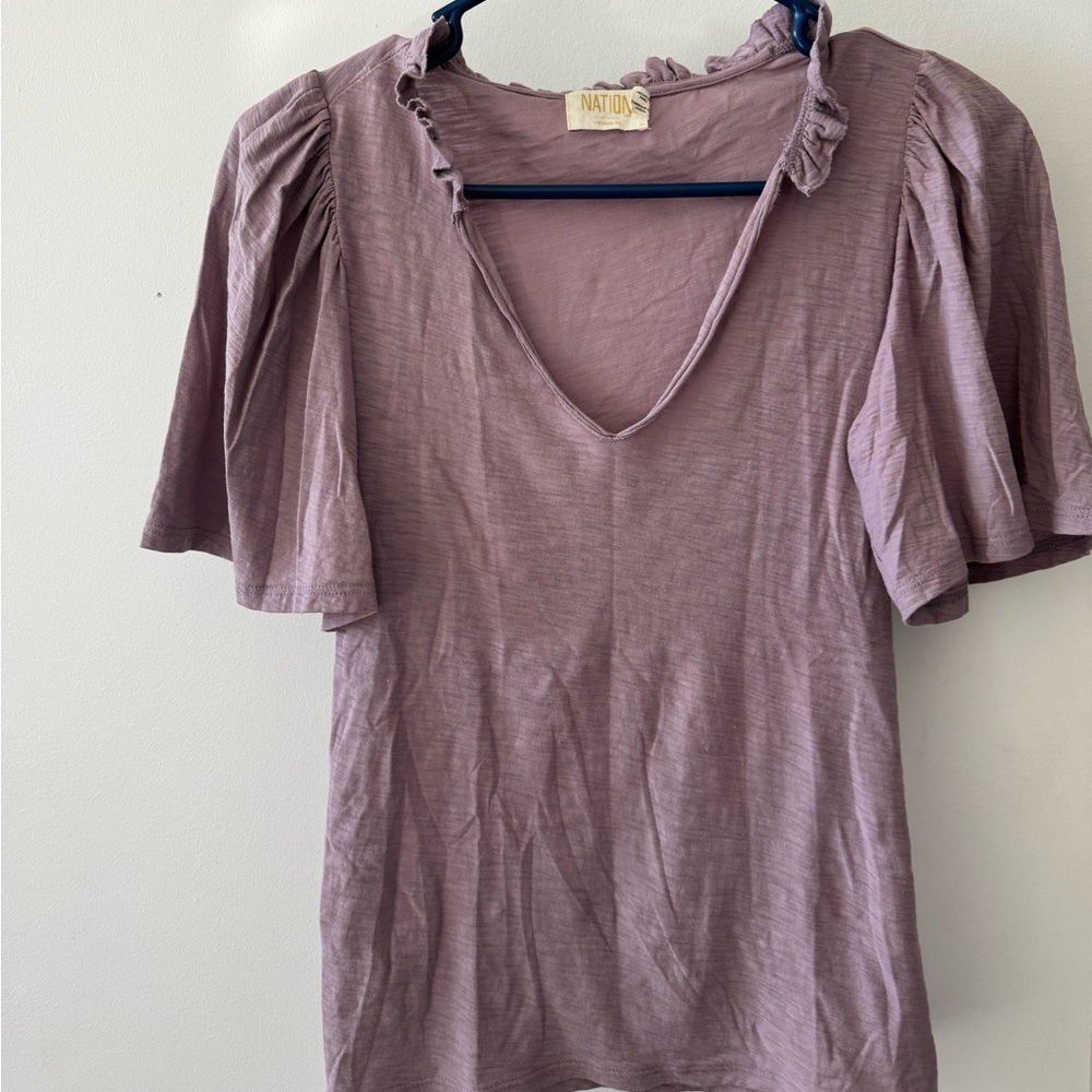 Nation LTD Purple Short Sleeve Top